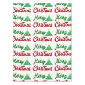 Frohe Weihnachtsbaum rote grüne Schrift Tischdecke (Vorderseite)