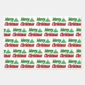 Frohe Weihnachtsbaum rote grüne Typografie Geschenkpapier Set (Vorderseite 2)