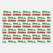 Frohe Weihnachtsbaum rote grüne Typografie Geschenkpapier Set (Vorderseite)