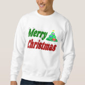 Frohe Weihnachtsbaum rote grüne Typografie Sweatshirt (Vorderseite)