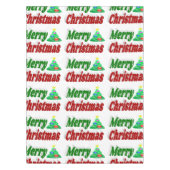 Frohe Weihnachtsbaum rote grüne Typografie Tischdecke (Vorderseite)