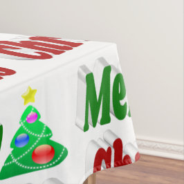 Frohe Weihnachtsbaum rote grüne Typografie Tischdecke