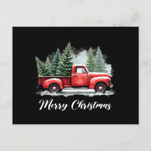 Frohe Weihnachtsbaum rote Lastwagen Begleitkarte