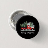 Frohe Weihnachtsbaum rote Lastwagen Button (Vorne & Hinten)