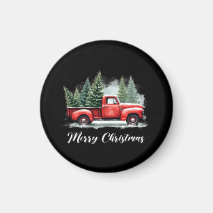 Frohe Weihnachtsbaum rote Lastwagen Magnet