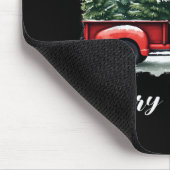 Frohe Weihnachtsbaum rote Lastwagen Mousepad (Ecke)