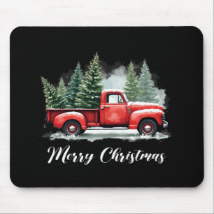 Frohe Weihnachtsbaum rote Lastwagen Mousepad