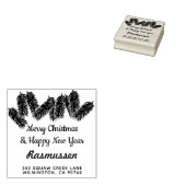 Frohe Weihnachtsbaum-Rücksendeadresse Gummistempel (Stempel)