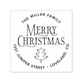 Frohe Weihnachtsbaum-Rücksendeadresse Permastempel (Design)