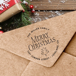 Frohe Weihnachtsbaum-Rücksendeadresse Permastempel