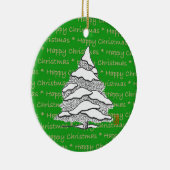 Frohe Weihnachtsbaum Runde Keramik Ornament (Rechts)