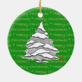 Frohe Weihnachtsbaum Runde Keramik Ornament (Hinten)