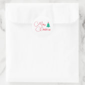 Frohe Weihnachtsbaum Runder Aufkleber (Tasche)