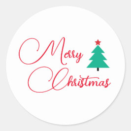 Frohe Weihnachtsbaum Runder Aufkleber