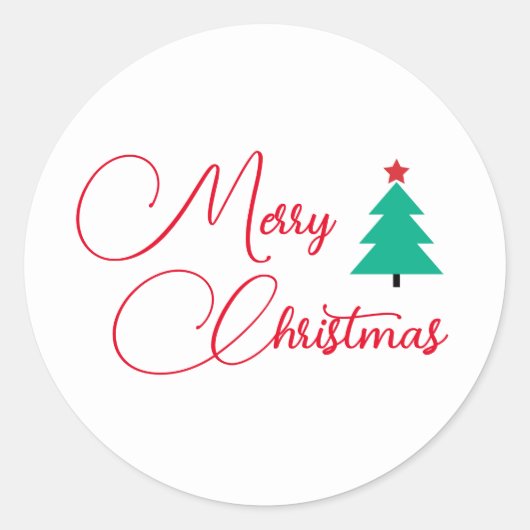 Frohe Weihnachtsbaum Runder Aufkleber (Vorderseite)