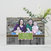 Frohe Weihnachtsbaum Rustikales Foto Feiertagskarte (Stehend Vorderseite)