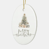 Frohe Weihnachtsbaum Sage Script Name Geschenk Keramik Ornament (Links)