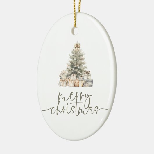 Frohe Weihnachtsbaum Sage Script Name Geschenk Keramik Ornament (Links)