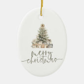 Frohe Weihnachtsbaum Sage Script Name Geschenk Keramik Ornament (Vorne)