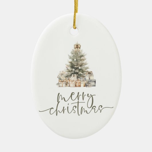 Frohe Weihnachtsbaum Sage Script Name Geschenk Keramik Ornament (Vorne)