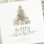 Frohe Weihnachtsbaum Sage Script Name Year Serviette