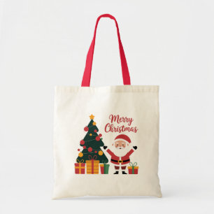 Frohe Weihnachtsbaum Santa Claus mit Presents Red Tragetasche