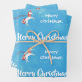 Frohe Weihnachtsbaum Santa Niedlich Kids Unicorn B Geschenkpapier Set (Beispiel)