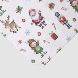 Frohe Weihnachtsbaum Santa Reindeer Nutcracker Seidenpapier