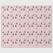 Frohe Weihnachtsbaum & Schneeflocken Custom Foto Geschenkpapier (Flach)