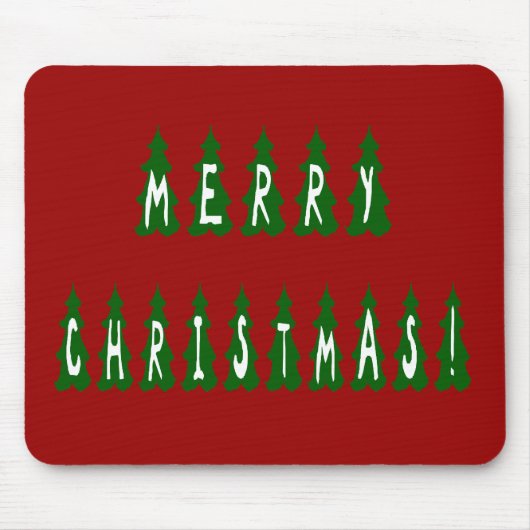 Frohe Weihnachtsbaum-Schriftart Mousepad (Vorne)