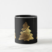 Frohe Weihnachtsbaum Schwarz und Gold Look Elegant Tasse (Zentrum)