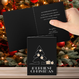 Frohe Weihnachtsbaum-Schwarze Feiertage Karte