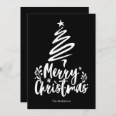 Frohe Weihnachtsbaum Schwarze Weihnachtskarte Feiertagskarte (Vorne/Hinten)