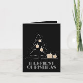 Frohe Weihnachtsbaum Schwarzes geflochtenes Foto U Karte (Vorderseite)