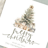 Frohe Weihnachtsbaum-Script-Platz Feiertagskarte