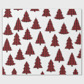 Frohe Weihnachtsbaum Simple Buffalo Karo Pattern Geschenkpapier (Flach)