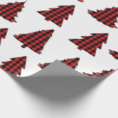 Frohe Weihnachtsbaum Simple Buffalo Karo Pattern Geschenkpapier (Ecke)