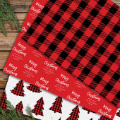 Frohe Weihnachtsbaum Simple Buffalo Karo Pattern Geschenkpapier Set
