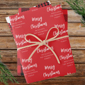 Frohe Weihnachtsbaum Simple Buffalo Karo Pattern Geschenkpapier Set