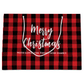 Frohe Weihnachtsbaum Simple Buffalo Karo Pattern Große Geschenktüte (Vorderseite)