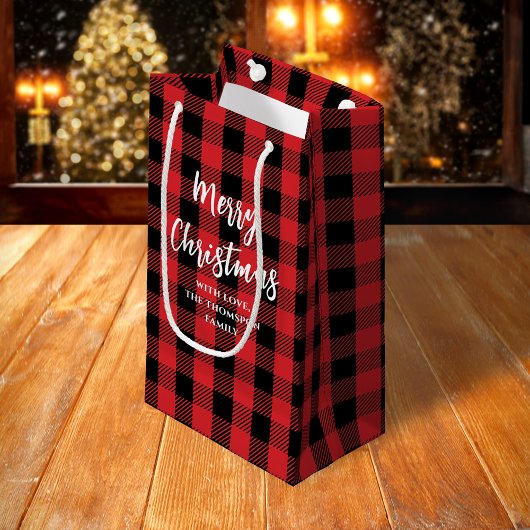 Frohe Weihnachtsbaum Simple Buffalo Karo Pattern Kleine Geschenktüte