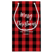 Frohe Weihnachtsbaum Simple Buffalo Karo Pattern Kleine Geschenktüte (Rückseite)