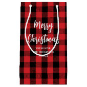 Frohe Weihnachtsbaum Simple Buffalo Karo Pattern Kleine Geschenktüte (Vorderseite)