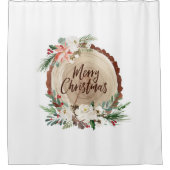 Frohe Weihnachtsbaum Slice Duschvorhang (Vorderseite)