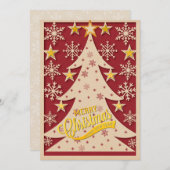 Frohe Weihnachtsbaum, Snowflake & Star-Silhouetten Feiertagskarte (Vorne/Hinten)