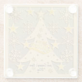 Frohe Weihnachtsbaum, Snowflake & Star-Silhouetten Glasuntersetzer (Rückseite)