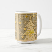 Frohe Weihnachtsbaum, Snowflake & Star-Silhouetten Kaffeetasse (VorderseiteRechts)