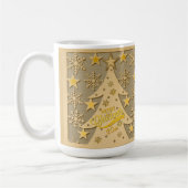 Frohe Weihnachtsbaum, Snowflake & Star-Silhouetten Kaffeetasse (Links)