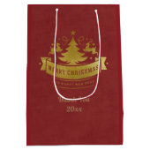 Frohe Weihnachtsbaum, Snowflake & Star-Silhouetten Mittlere Geschenktüte (Rückseite)