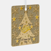 Frohe Weihnachtsbaum, Snowflake & Star-Silhouetten Ornament Aus Metall (Vorderseite Rechts)